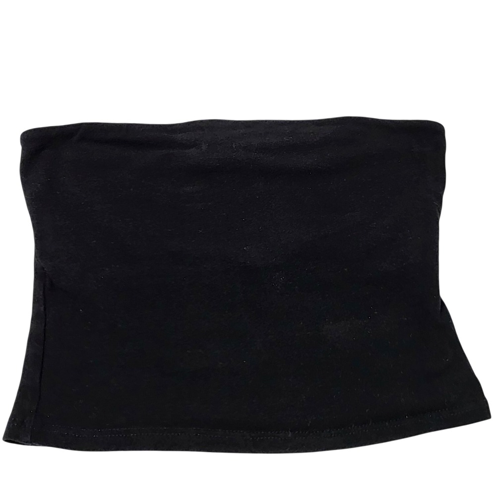 Essentials by Full Tilt Womens XS Black‎ Cotton Blend Strapless Cropped Tube Top